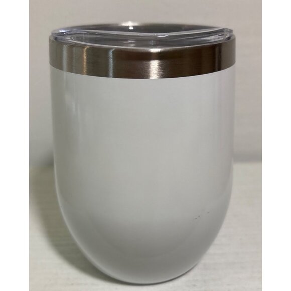 PJs Craft Cream Liquor White Stainless Steel Wine Tumbler With Lid 12 Oz - Picture 4 of 10